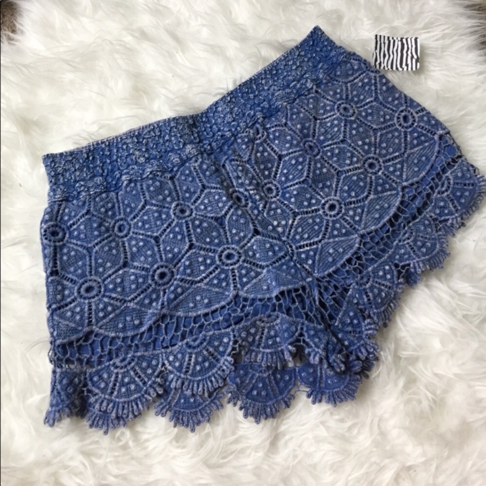 Urban Outfitters Ecote Lace Blue Shorts